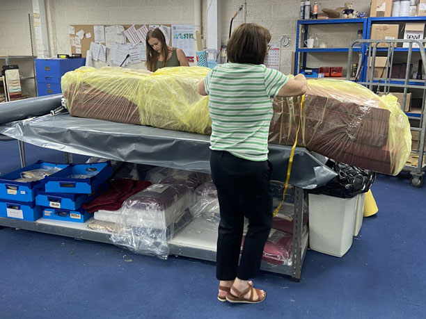 Completed orders are carefully packed ready for collection and delivery by a national courier